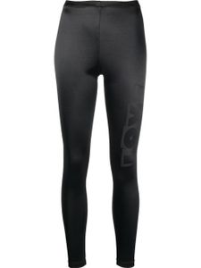 Love Moschino legging satiné à logo imprimé - Noir