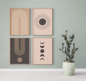 Affiche - Boho schilderij / Set van 4