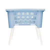 Bathroom solutions wasmand op poten - lichtblauw - 38 liter - 39 x 59 x 29 cm - Wasgoedmanden