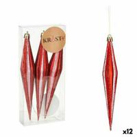 Kerst Decoratie Set Uitgerekt Rood PVC 8,5 x 3,5 x 19 cm (12 Stuks)