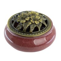 Wierook Brander Traditioneel Tibetaans Design Keramiek Rood - 10 x 10 x 6 cm