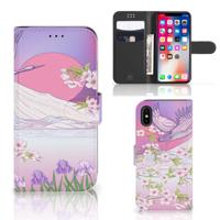 Apple iPhone X | Xs | Telefoonhoesje | Met pasjeshouder | Bird Flying
