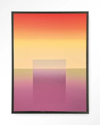 Urban Cotton Wandkleed 'Gradient 1' 80 x 110cm in Floating Frame - black