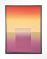 Urban Cotton Wandkleed 'Gradient 1' 80 x 110cm in Floating Frame - black