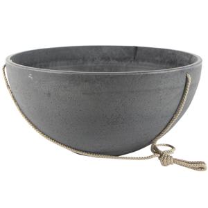 Ter Steege Hangende bloempot/plantenpot schaal - gerecycled kunststof - donkergrijs - D35 x H 17 cm