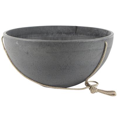 Ter Steege Hangende bloempot/plantenpot schaal - gerecycled kunststof - donkergrijs - D35 x H 17 cm