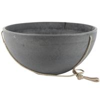 Ter Steege Hangende bloempot/plantenpot schaal - gerecycled kunststof - donkergrijs - D35 x H 17 cm