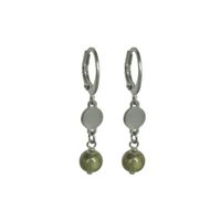 Flow Jewels Oorringen Naomy Groen Steentje Zilver - thumbnail