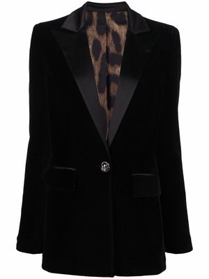 Philipp Plein blazer en velours à ornements en cristal - Noir
