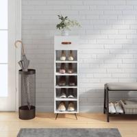 Schoenenkast 30x35x105 cm bewerkt hout hoogglans wit