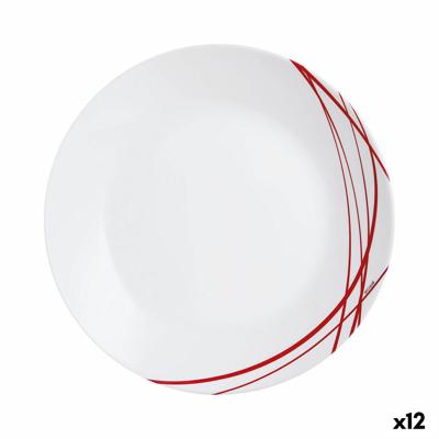 Dinerbord Arcopal Domitille Rojo Tweekleurig Glas 25 cm (12 Stuks)