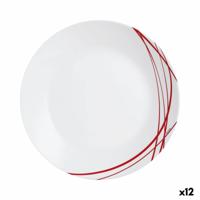 Dinerbord Arcopal Domitille Rojo Tweekleurig Glas 25 cm (12 Stuks)