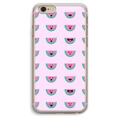 Smiley watermeloenprint: iPhone 6 Plus / 6S Plus Transparant Hoesje