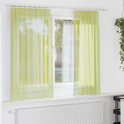 Gordijnen voile met lipje Top 2 st Appelgroen