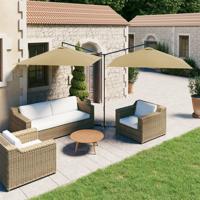 Parasol dubbel met stalen paal 600x300 cm taupe - thumbnail