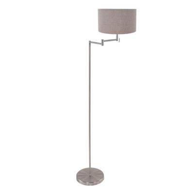 Steinhauer VloerlampBella metaal met grijze kap - 3879ST