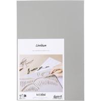 Creativ Company Linoleum, afm 20x30 cm, dikte 3 mm, grijs, 2 stuk/ 1 doos