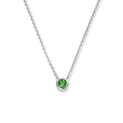 925 Zilveren Collier Mei Zirkonia Geboortesteen 41+4cm