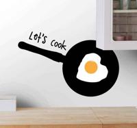 Keuken stickers Laten we koken met gebakken ei