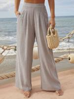 Casual Loose Striped Cotton And Linen Pants