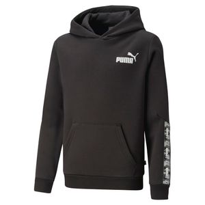 PUMA Essentials Tape Camo Fleece Hoodie Kids Zwart Wit