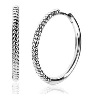 Zinzi ZIO2129 Oorringen Gedraaid zilver 25 x 2 mm
