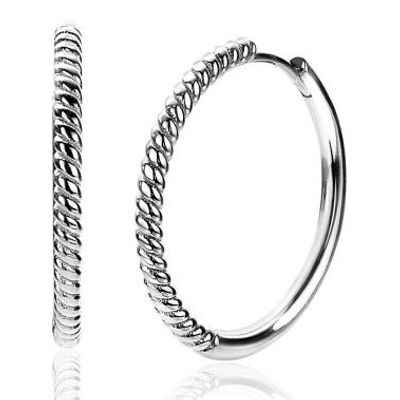 Zinzi ZIO2129 Oorringen Gedraaid zilver 25 x 2 mm