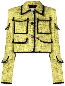 MSGM veste en tweed à bords tressés - Jaune