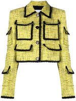 MSGM veste en tweed à bords tressés - Jaune - thumbnail