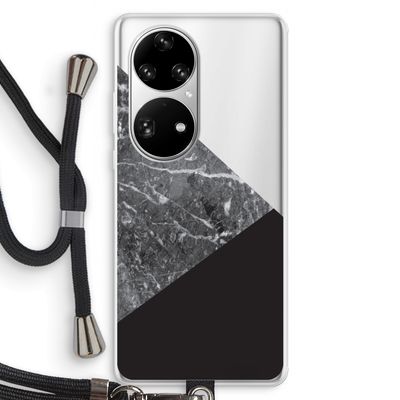 Combinatie marmer: Huawei P50 Pro Transparant Hoesje met koord