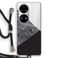 Combinatie marmer: Huawei P50 Pro Transparant Hoesje met koord