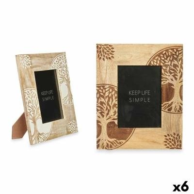 Fotolijsten Wit Bruin Mangohout Levensboom 22,3 x 28 x 1,5 cm (6 Stuks)