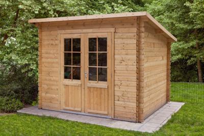 Blokhut - Tuinhuis Mila | 28 mm | vuren grijs geïmpregneerd