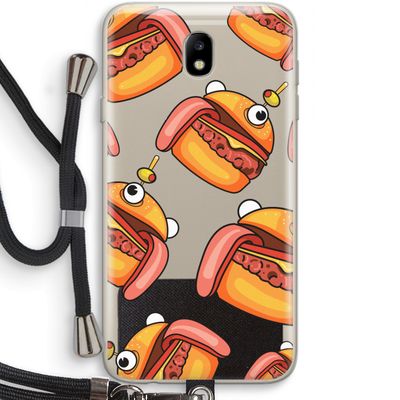 Hamburger: Samsung Galaxy J7 (2017) Transparant Hoesje met koord