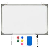 VidaXL Whiteboard magnetisch 60x40 cm staal wit