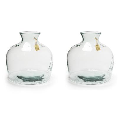 Eco terrarium Vaas - 2x - transparant - glas - 35 x 34 cm - vazen