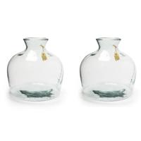 Eco terrarium Vaas - 2x - transparant - glas - 35 x 34 cm - vazen
