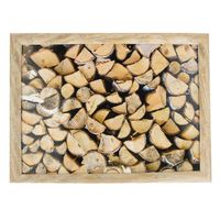 Laptray/schoottafel openhaard hout print 43 x 33 cm - Dienbladen