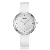 CAGARNY 6871 Fashion Life waterdichte zilveren shell stalen band quartz horloge (wit)