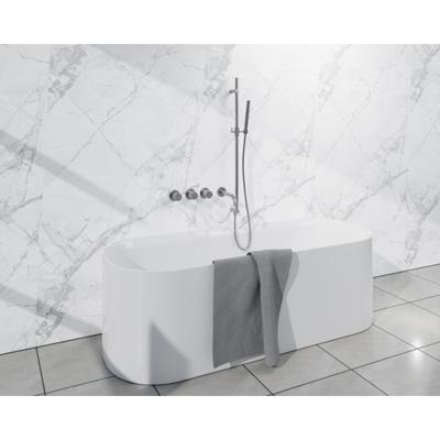 Fortifura Nebbio Badcombinatie-set - thermostaatkraan - inbouwdeel - glijstang - metalen doucheslang - staaf handdouche - uitbreiding inbouwdeel - uitloop - geborsteld RVS PVD (RVS) SW1183066 SW1111529 SW706208 SW496812 SW1183076 SW
