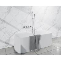 Fortifura Nebbio Badcombinatie-set - thermostaatkraan - inbouwdeel - glijstang - metalen doucheslang - staaf handdouche - uitbreiding inbouwdeel - uitloop - geborsteld RVS PVD (RVS) SW1183066 SW1111529 SW706208 SW496812 SW1183076 SW