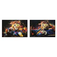 Schilderij met LED Home ESPRIT Zwart Modern 93 X 3 X 63 CM (2 Stuks)