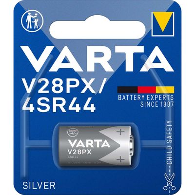 Varta Silver-Oxide Battery 4SR44 | 6.2 V DC | 145 mAh | Grijs / Zilver | 1 stuks - VARTA-V28PX VARTA-V28PX