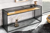 Design consoletafel ARCHITECTURE 120cm zwart wild eiken rookglas - 43272