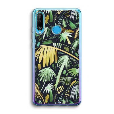 Tropical Palms Dark: Huawei P30 Lite Transparant Hoesje