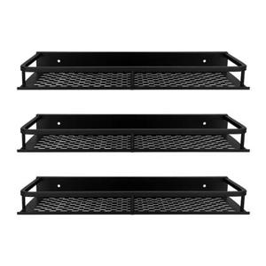 QUVIO Badkamer plankje Aluminium - Zwart - 40 cm - set van 3