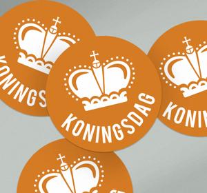 Koningsdag oranje kroon feestdagen sticker