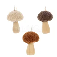 Kerstornament Paddenstoel Hout en Teddy Assorti 1st