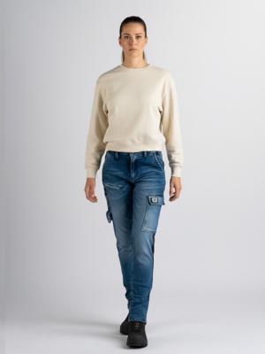 247Jeans Panda Workwear W23 Medium Blue Denim - Werk Jeans - Werkspijkerbroek