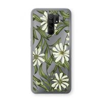 Wit bloemenpatroon: Xiaomi Redmi 9 Transparant Hoesje